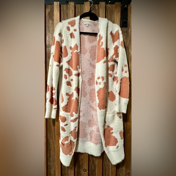 Simply Southern Cream and Orange Cardigan Sweater - Picture 1 of 6